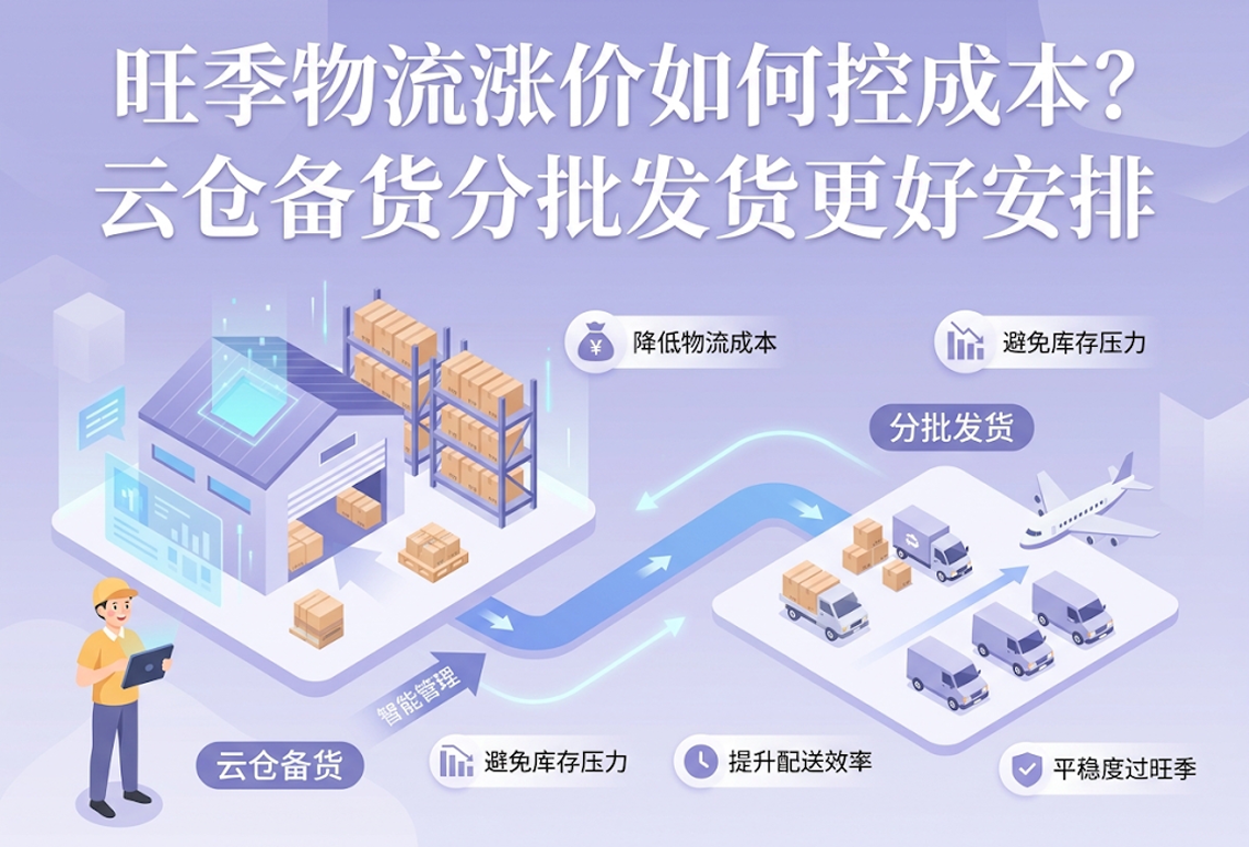 旺季物流涨价如何控成本？云仓备货分批发货更好安排