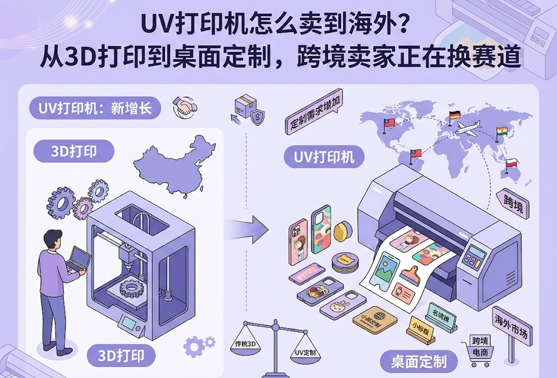 UV打印机怎么卖到海外？从3D打印到桌面定制，跨境卖家正在换赛道