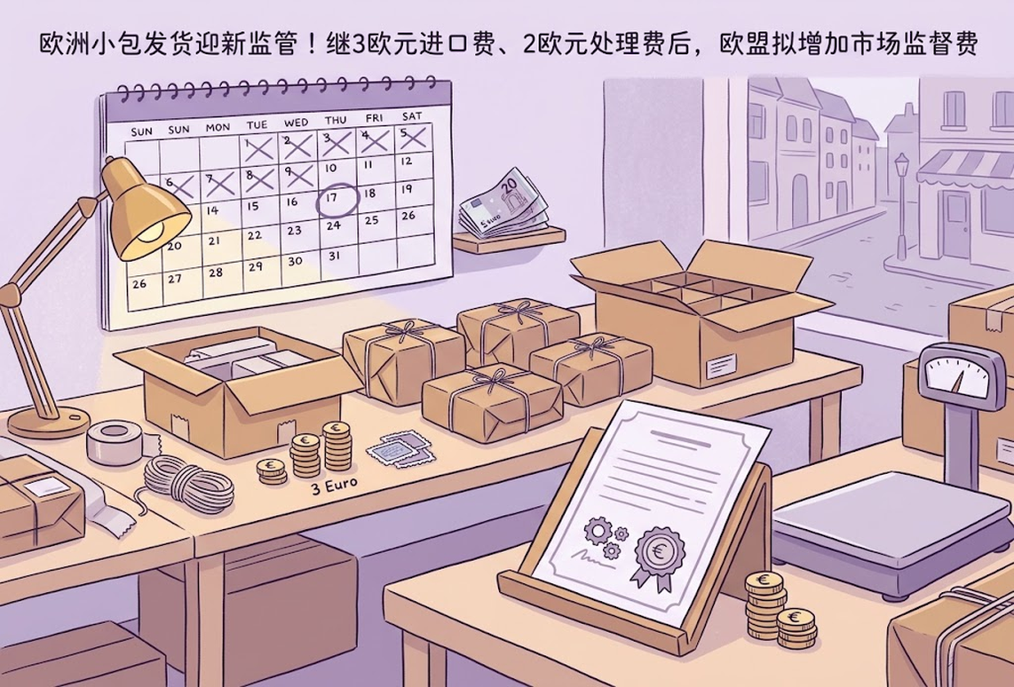 欧洲小包发货迎新监管！继3欧元进口费、2欧元处理费后，欧盟拟增加市场监督